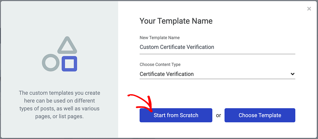 Build certificate verification template from scratch.