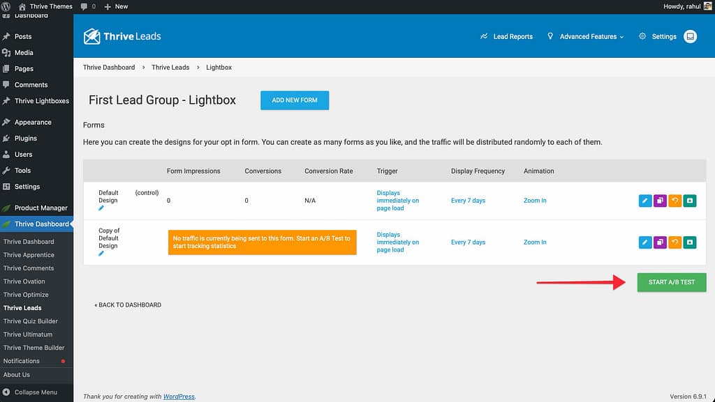 Example Thrive Tests How to Use A/B Testing in Thrive Leads — Complete Guide
