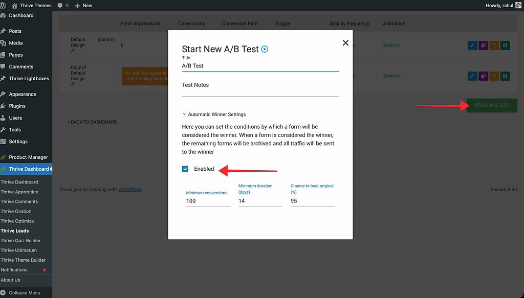 Example Thrive Tests How to Use A/B Testing in Thrive Leads — Complete Guide