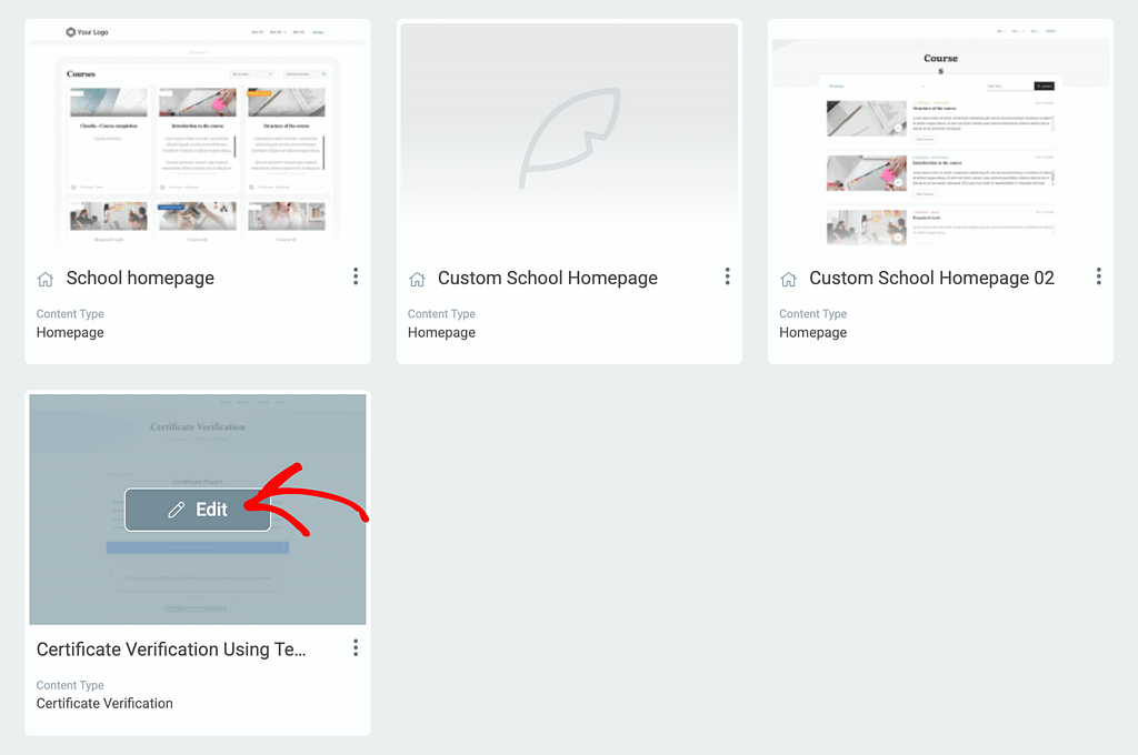 Edit the Certificate Verification template.