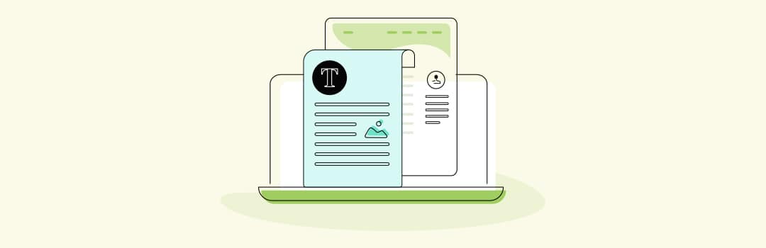 Illustrated image of a blog post