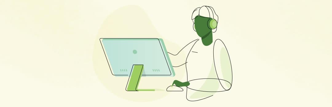 Abstract image of tech support person