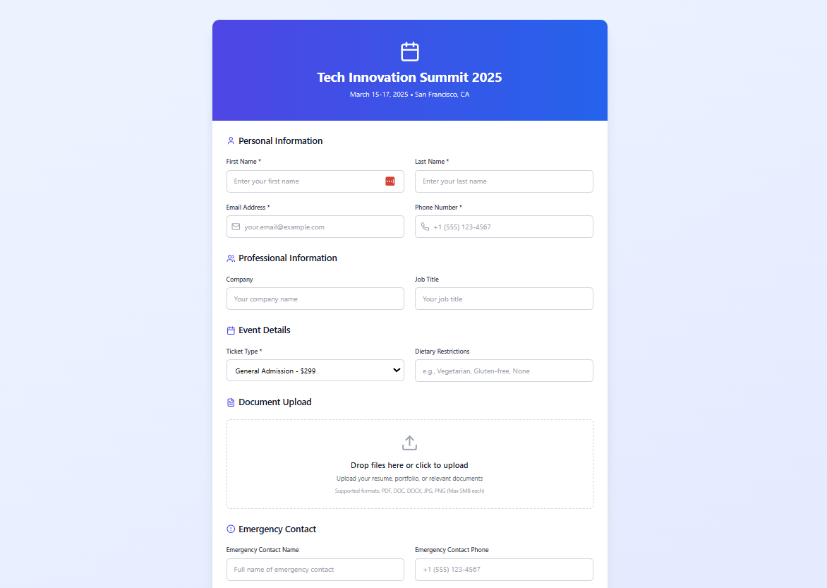 event registration