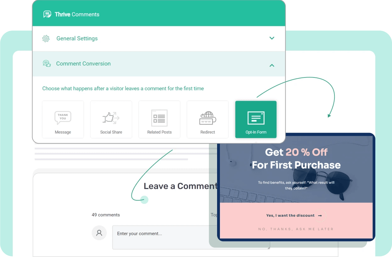 Redirect Commentors Post comment actions