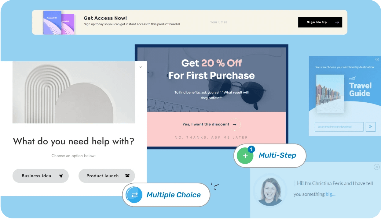 Leads Templates Different types of opt-in form
