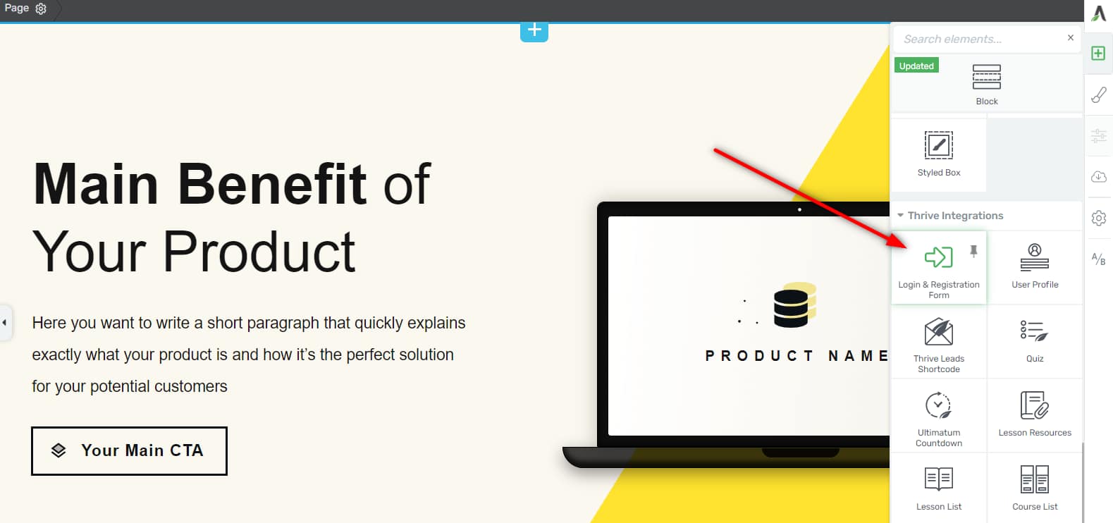 Add a Login and Registration Form element
