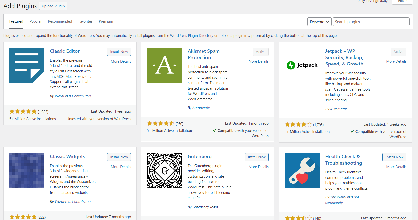 Snapshot of the WordPress Plugin Repository