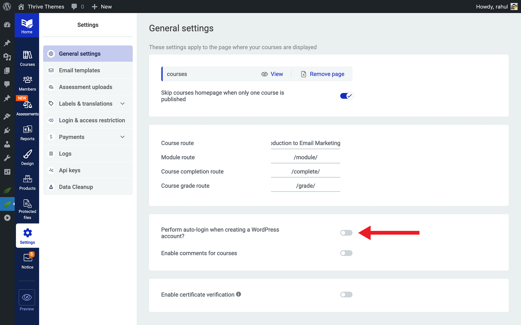 Auto-Login - Automatic Login in Thrive Apprentice