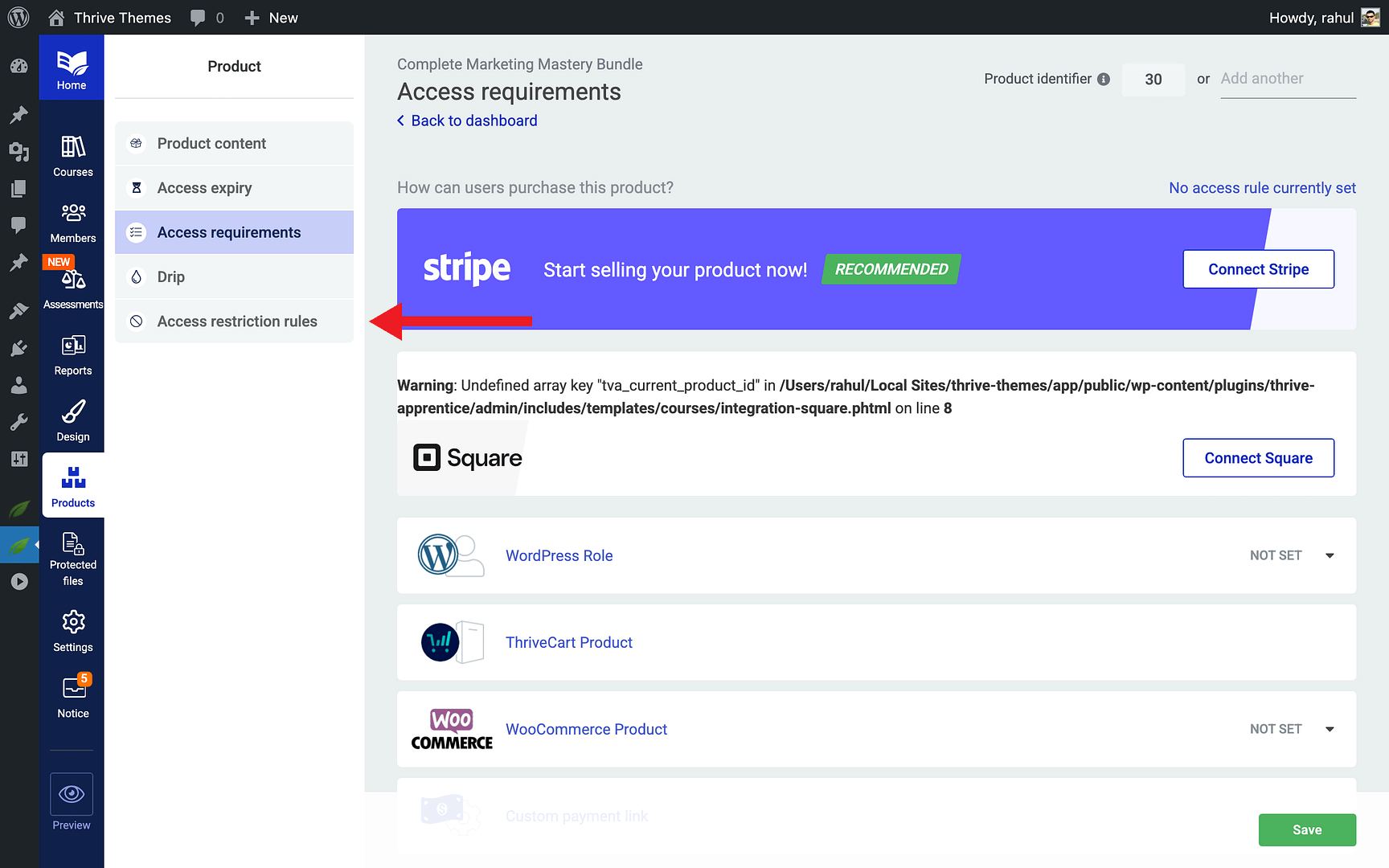 Configuring Access Rules - Access restriction rules in Thrive Apprentice