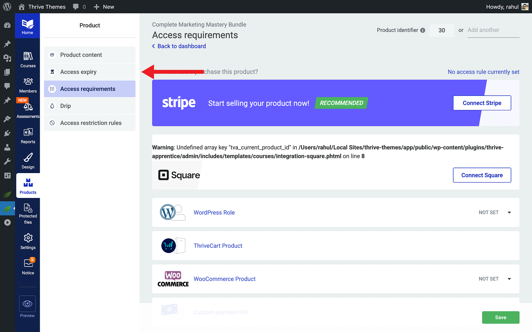 Configuring Access Rules - Access expiry in Thrive Apprentice