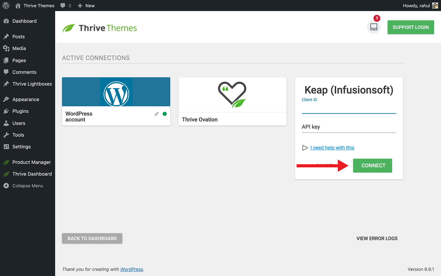 Connecting Your Email Service - Connect in Thrive Apprentice