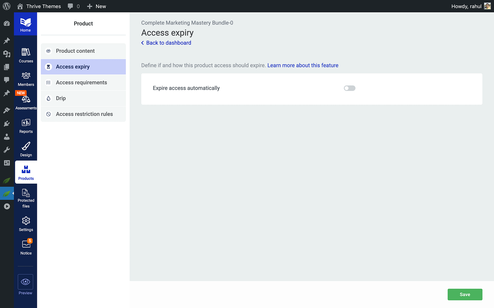 Enabling Product Access Expiry - Access expiry in Thrive Apprentice