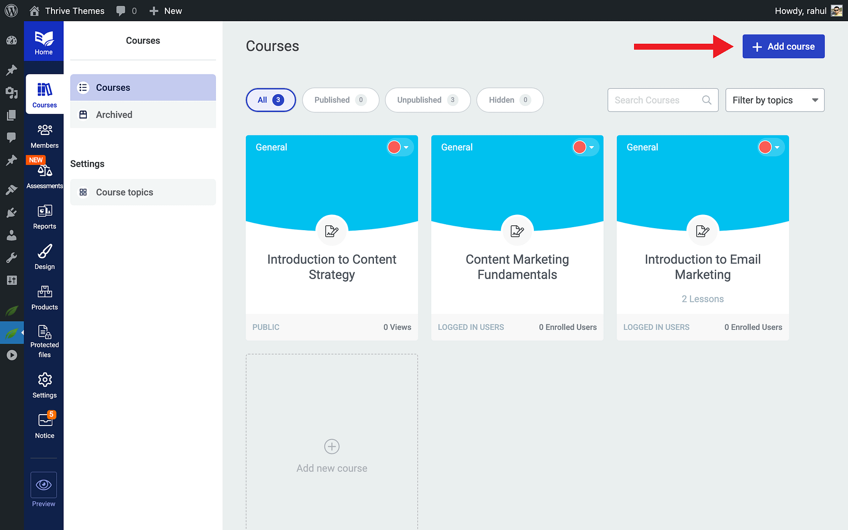 Enabling the Course Welcome Email - course in Thrive Apprentice