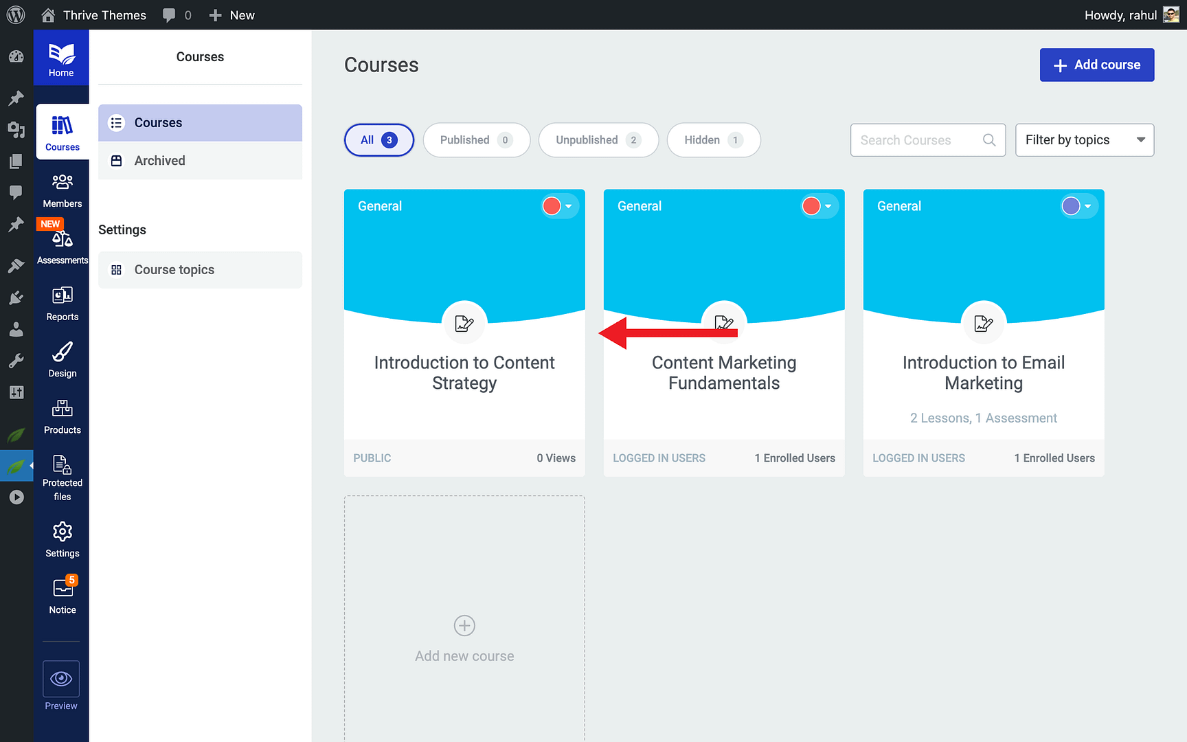 Granting Free Access to Individual Lessons - course in Thrive Apprentice