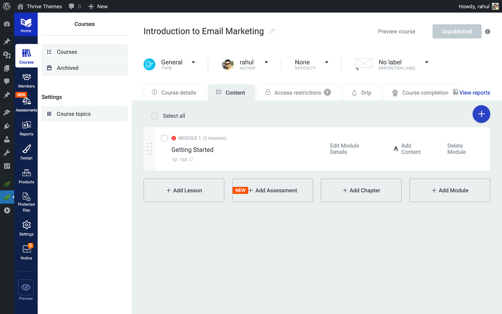 Step 1: Create Your Course Content - Modules in Thrive Apprentice