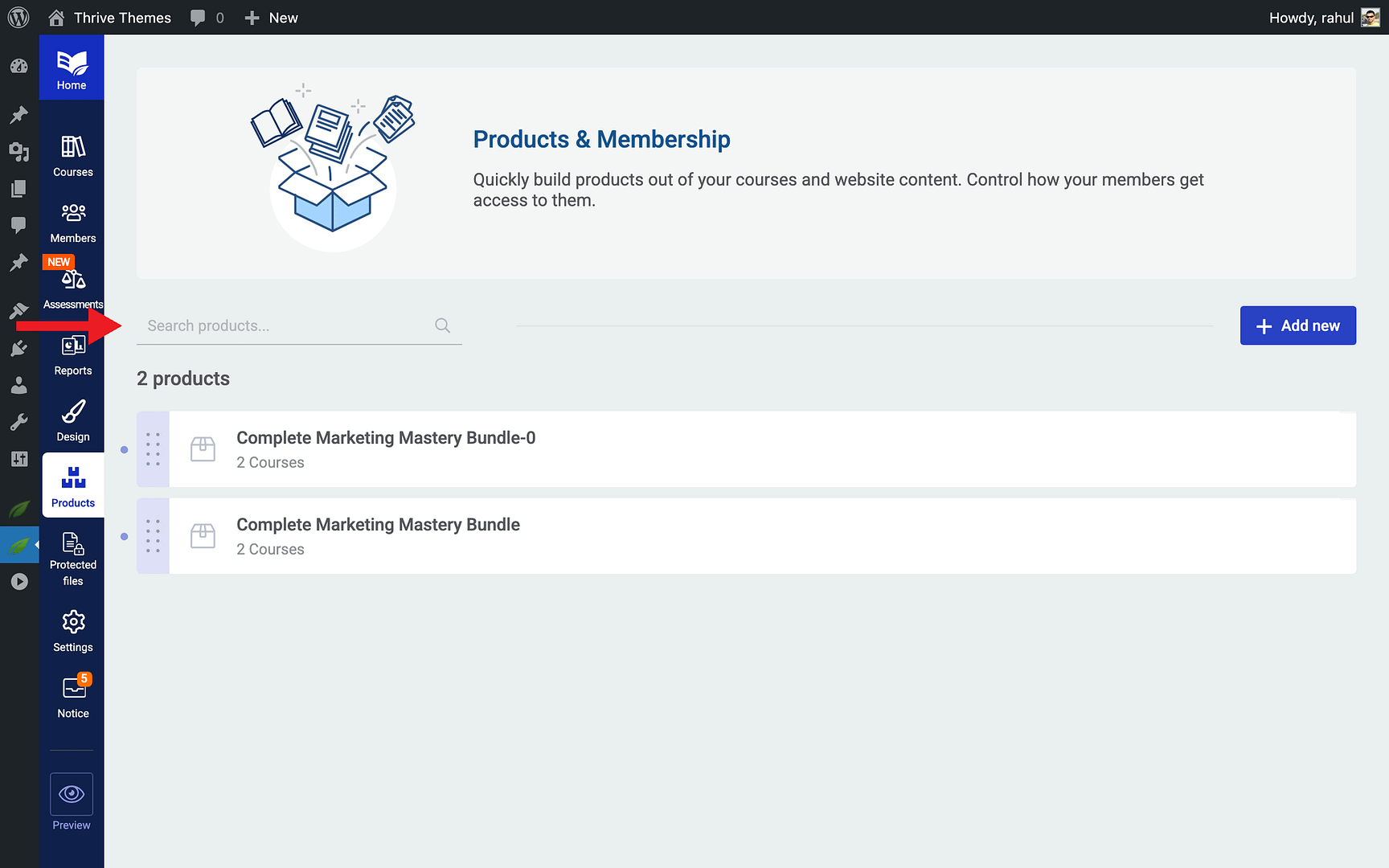 Step 3: Set Up Products and Course Bundles - Product in Thrive Apprentice