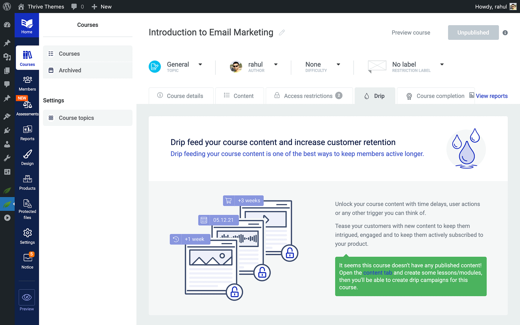 Step 5: Set Up Drip Schedules - When Each Lesson in Thrive Apprentice