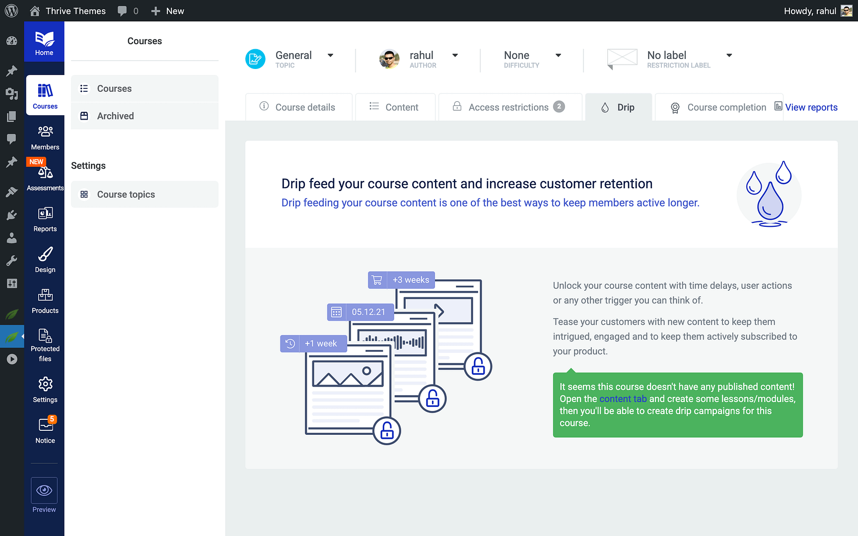 Step 5: Set Up Drip Schedules - Drip in Thrive Apprentice