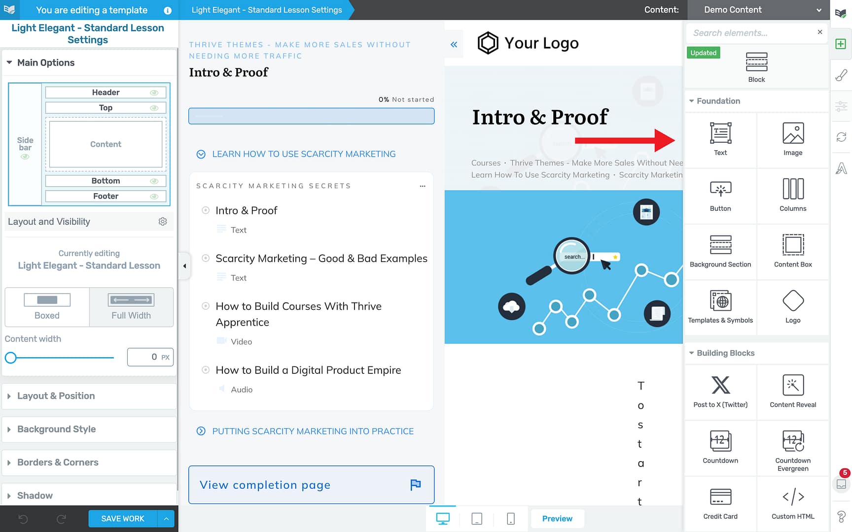 Walkthrough: Adding Dynamic Text to a Lesson Template - Text in Thrive Apprentice