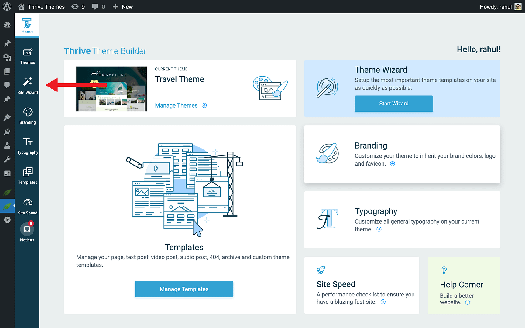 How It Works - Site Wizard in Thrive Theme Builder
