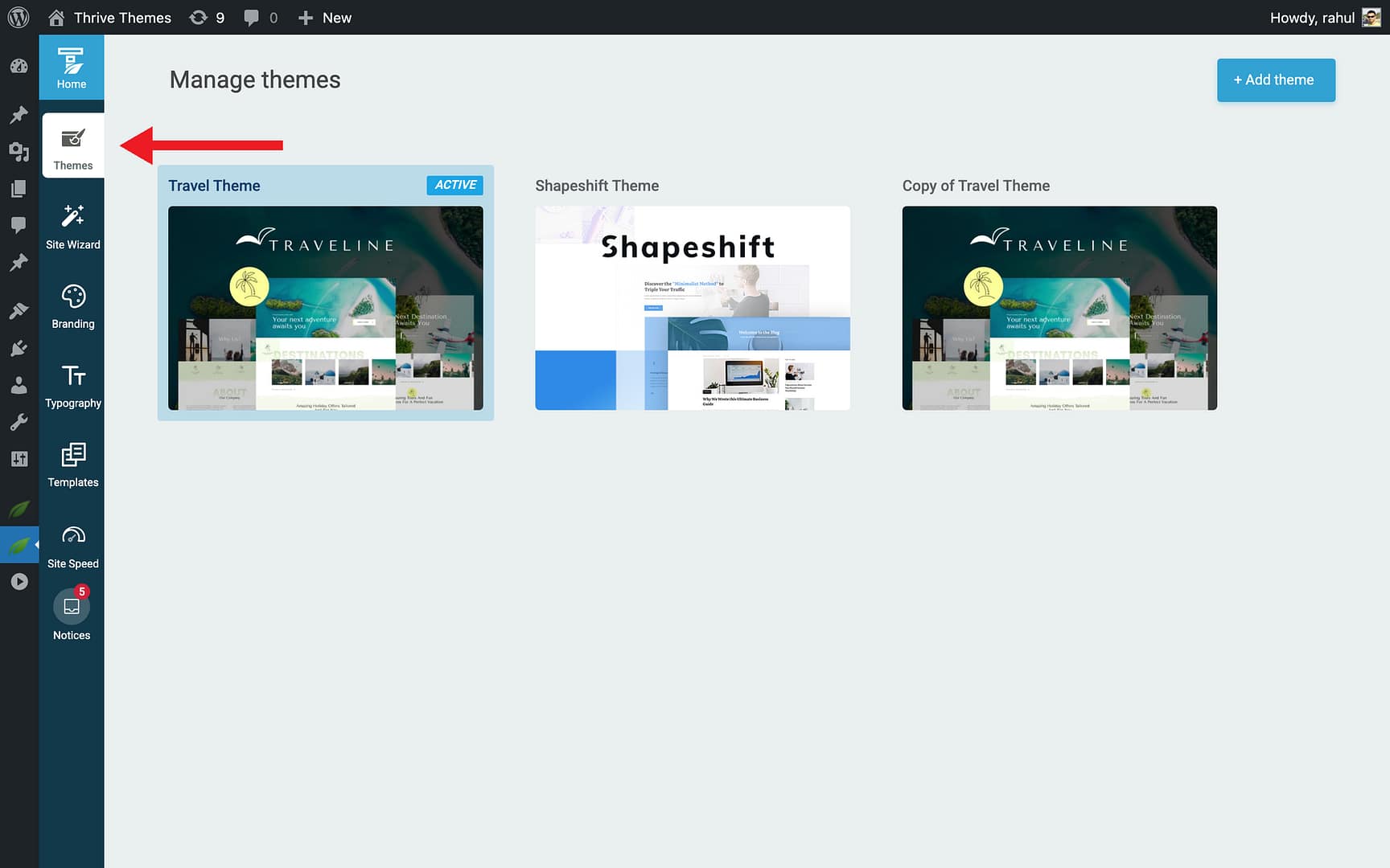 How to Create a Theme Copy - Themes in Thrive Theme Builder