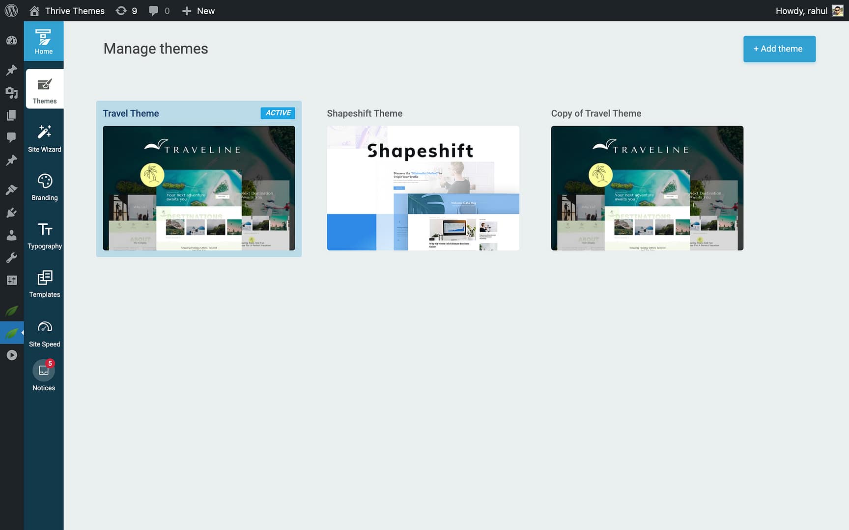 How to Create a Theme Copy -  in Thrive Theme Builder