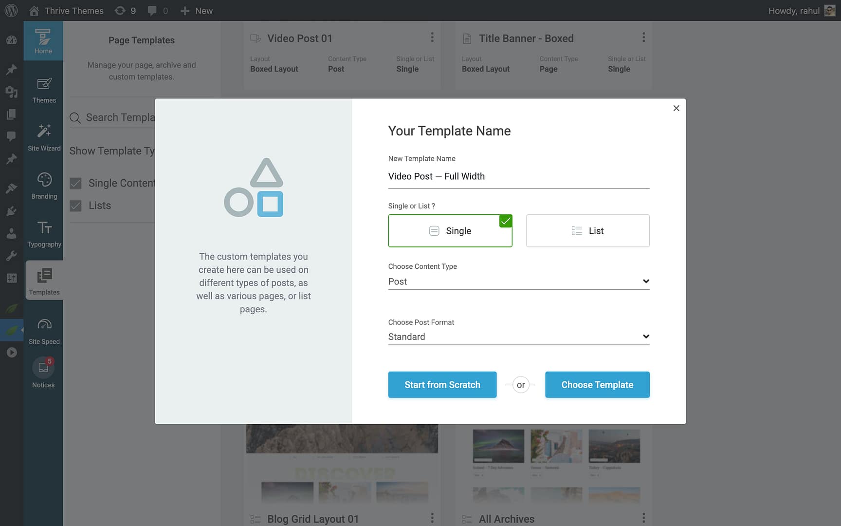 Step 3: Configure the Template - Content Type in Thrive Theme Builder