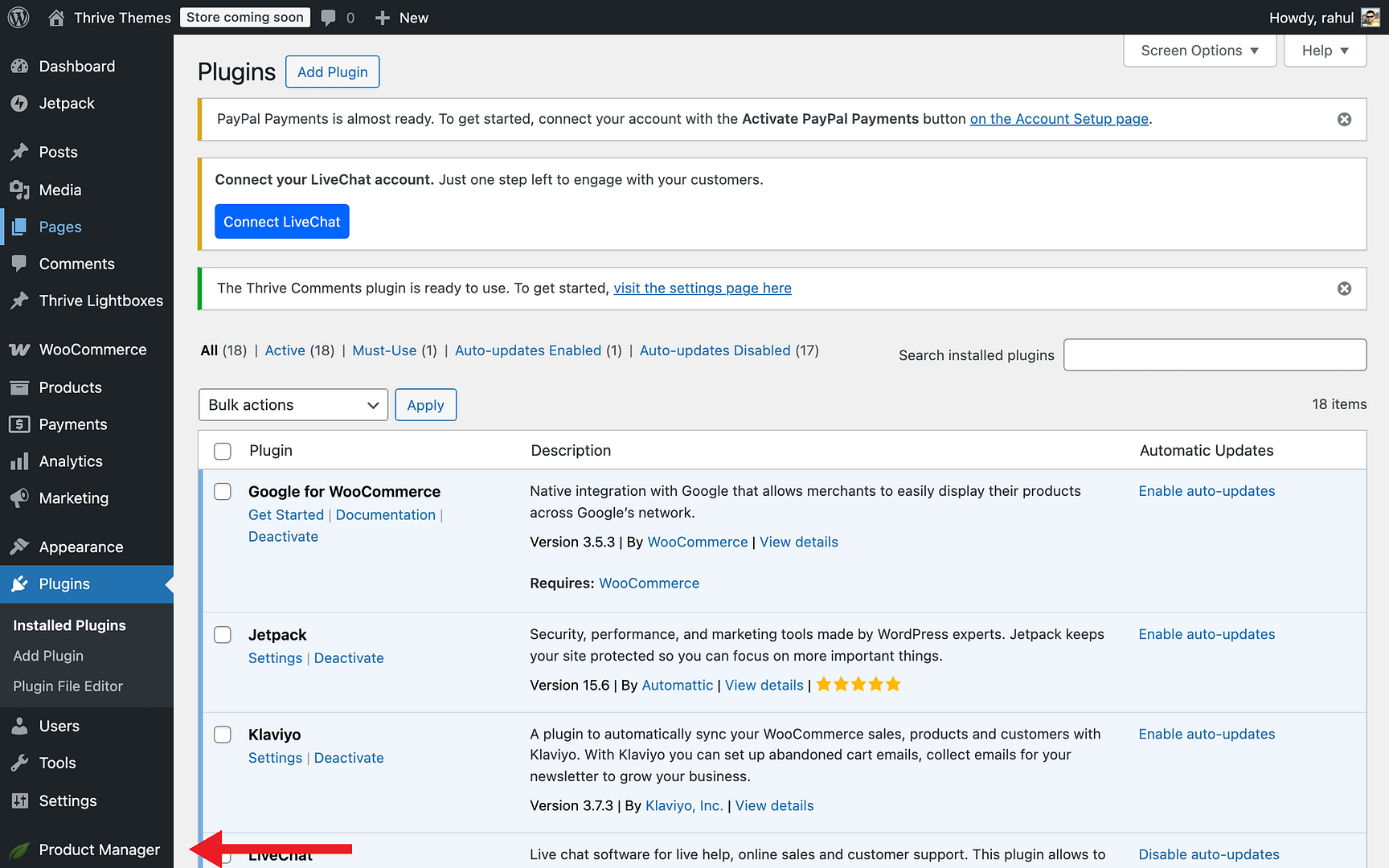 Updating Thrive Architect - Product Manager in Thrive Architect