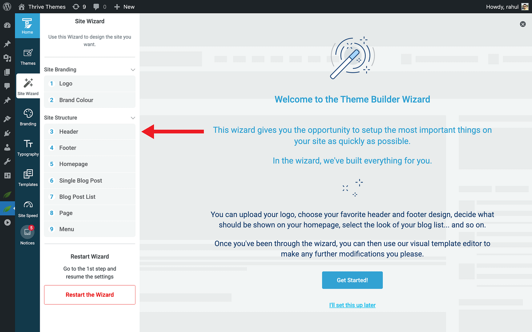 What Happens After Activation - Header in Thrive Theme Builder