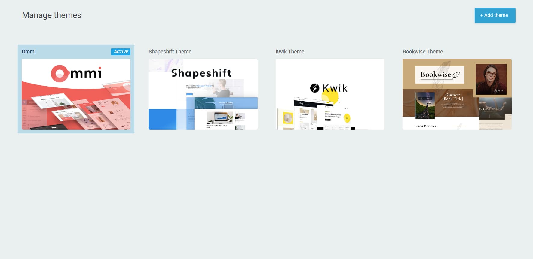 Snapshot of Smart landing page templates available in Thrive Theme Builder