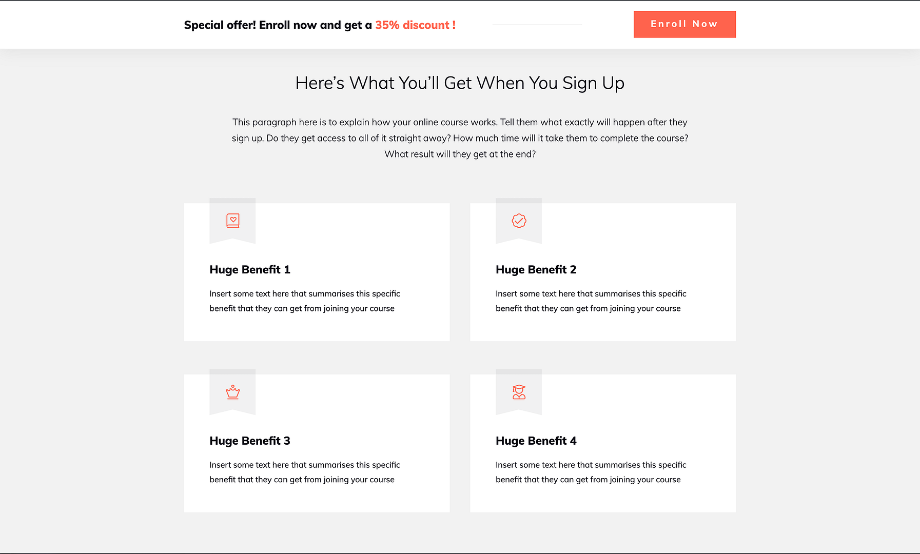 How to create a call to action section for your online course sales page