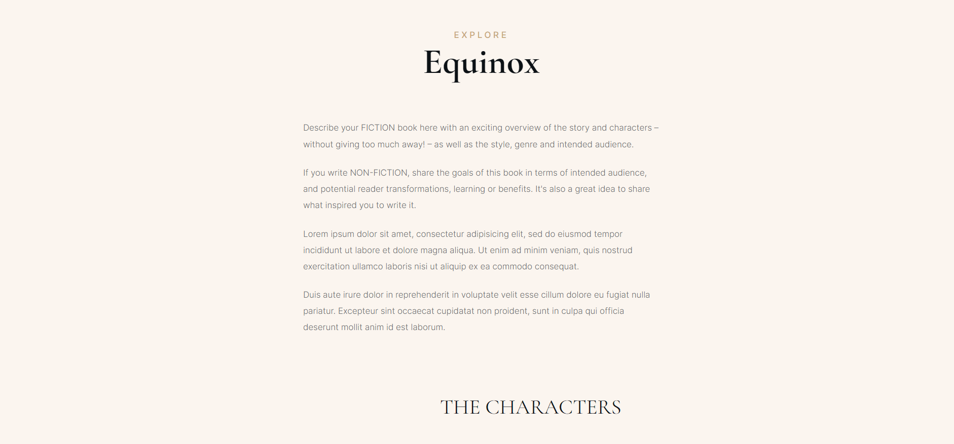 “Explore” section in the individual book page template
