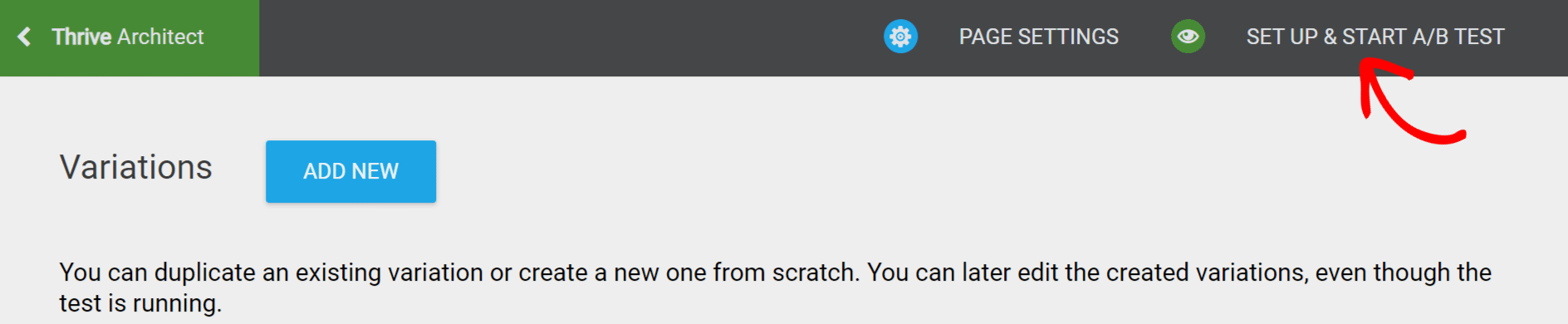 Set up and Start A/B test
