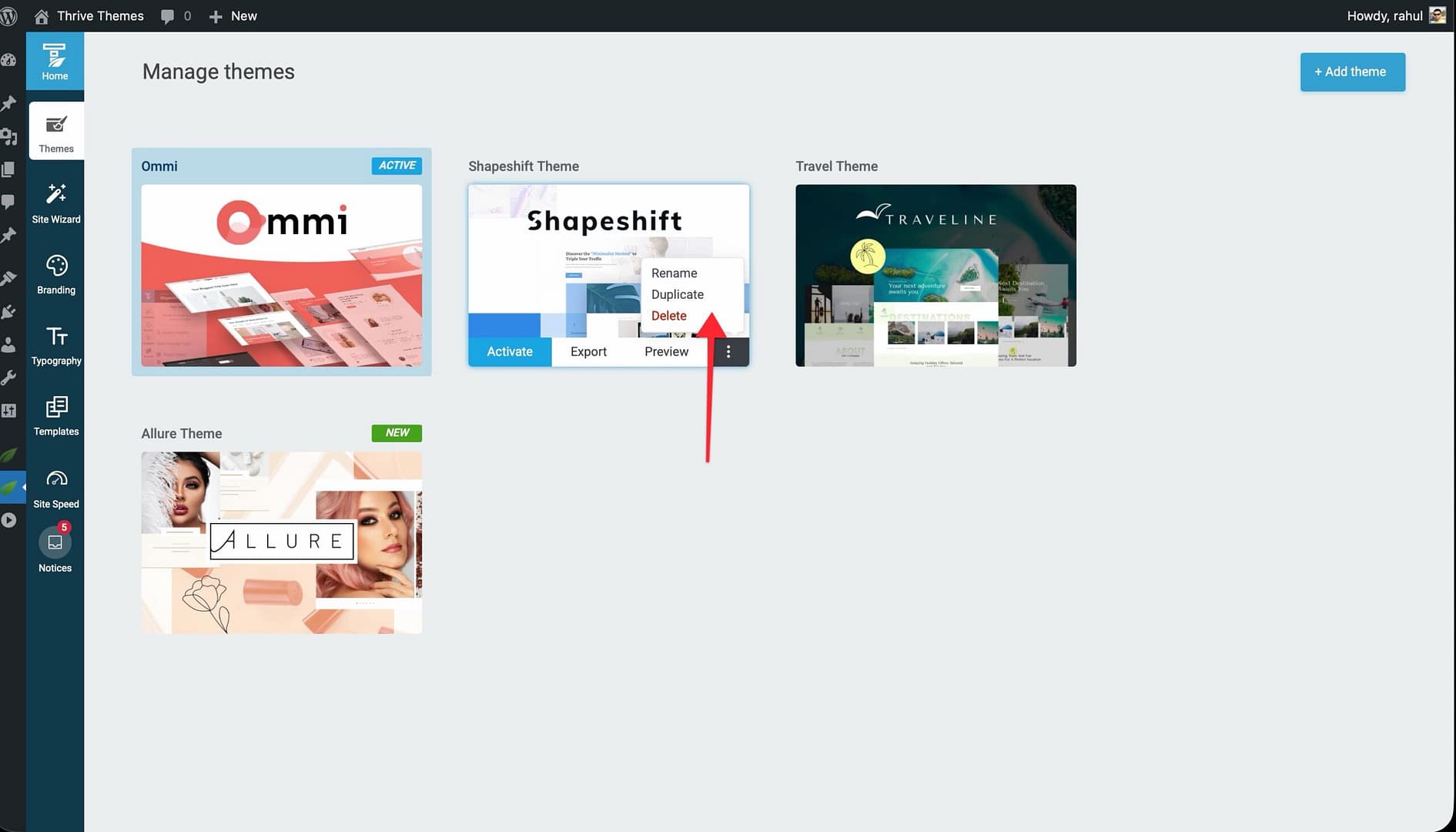 How to Add and Switch Between Thrive Theme Builder Themes
