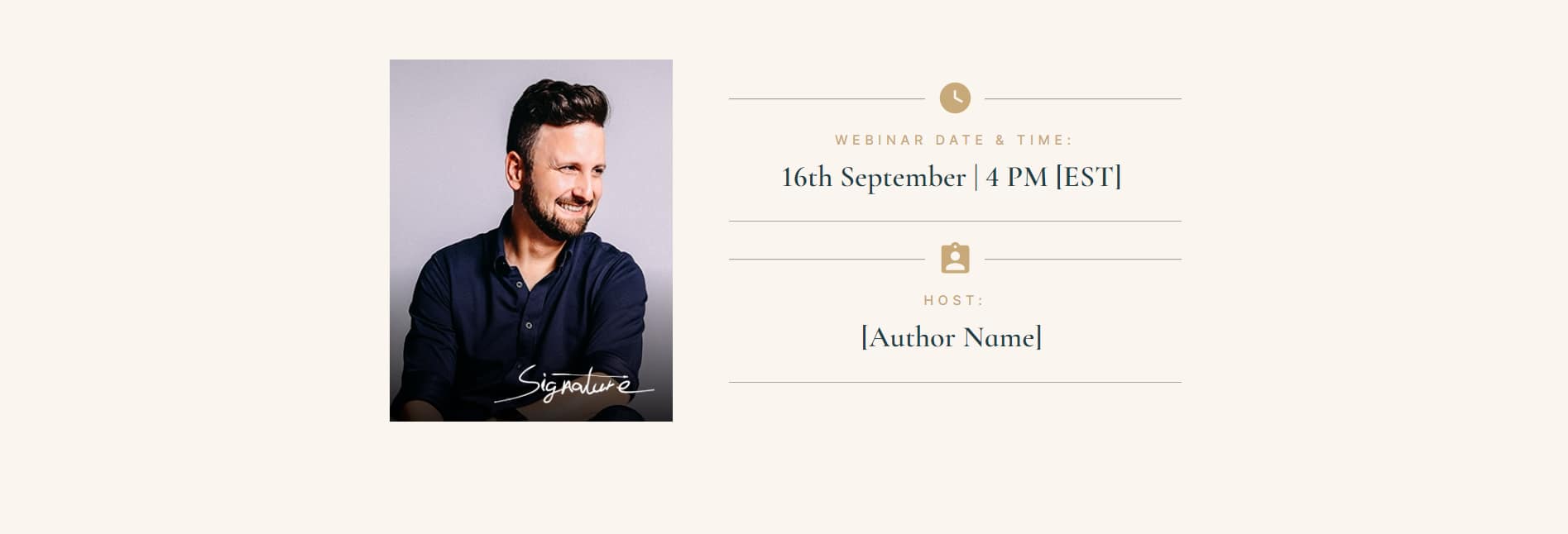 “What to Expect” block in Bookwise webinar page template