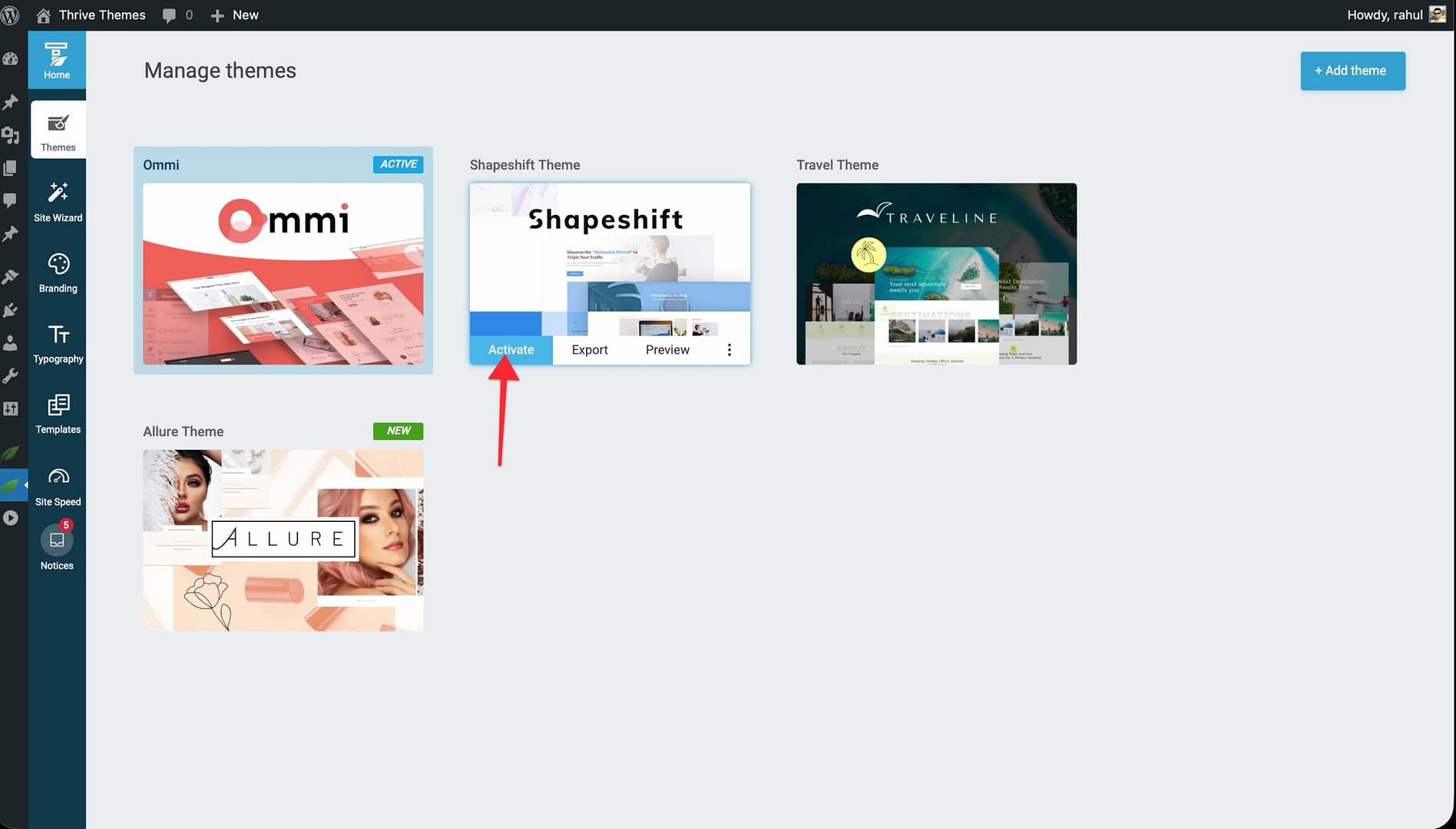 How to Add and Switch Between Thrive Theme Builder Themes