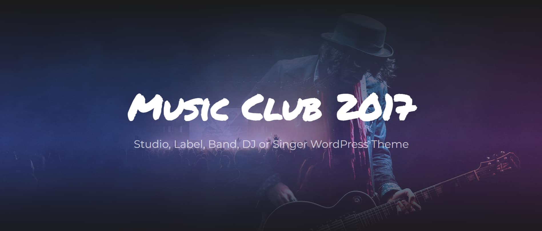 Music Club WordPress theme for DJs and music venues with floating footer player and event management