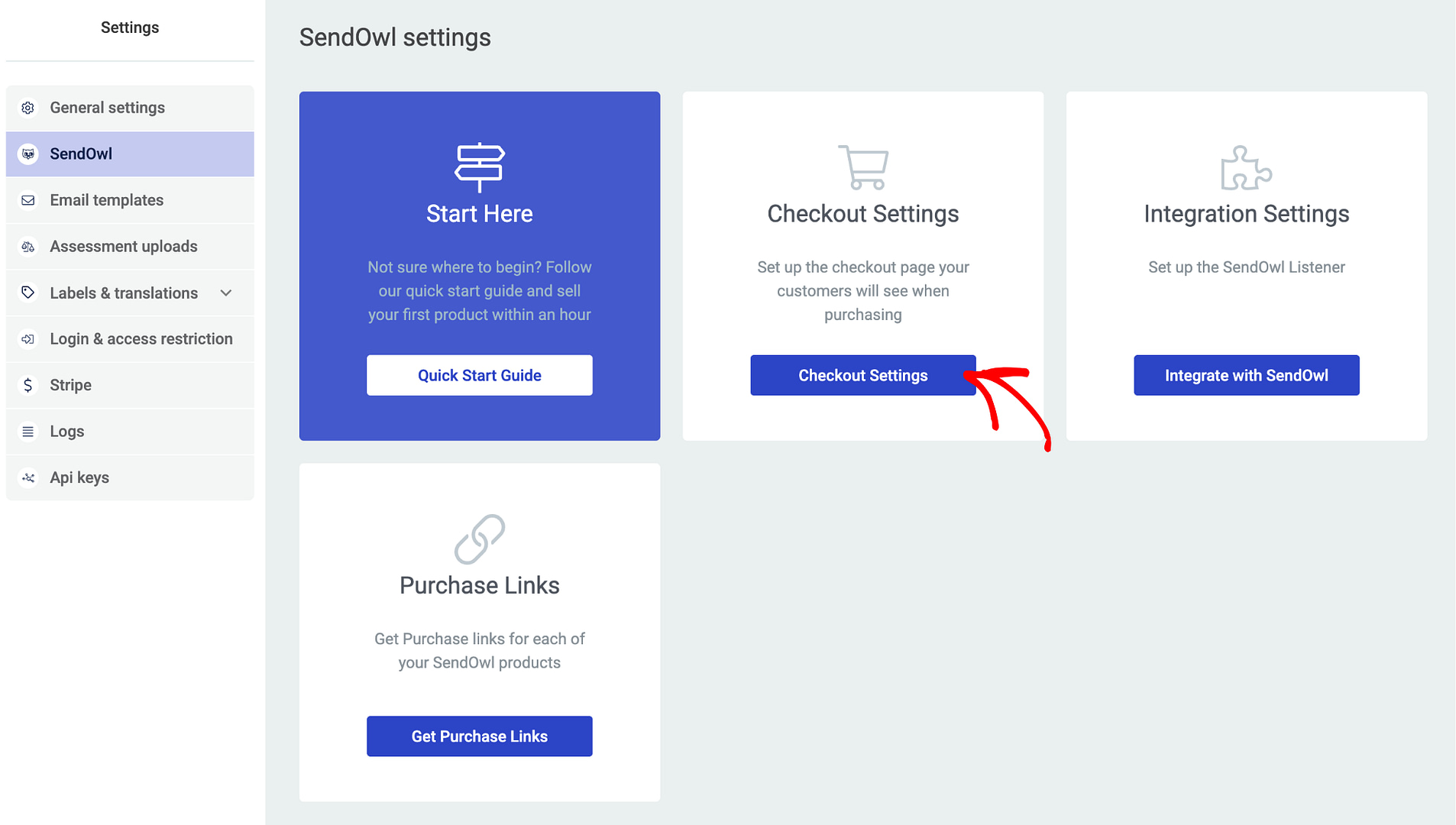 Thrive Apprentice SendOwl Checkout Settings