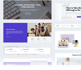 Collection of landing page blocks