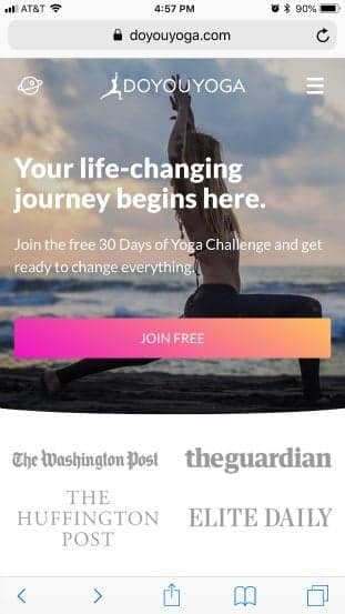 Yoga-mobile-homepage-good-touch-friendly-example