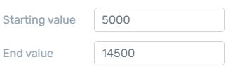 Number Counter - setting the start and end values