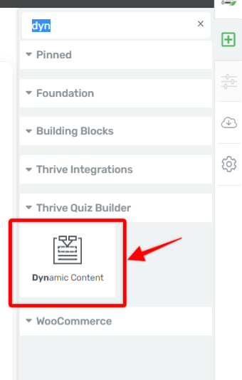 dynamic content element tqb
