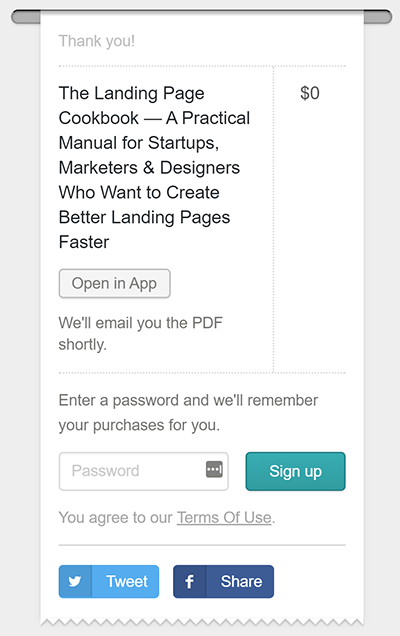 GumRoad Post Payment Page