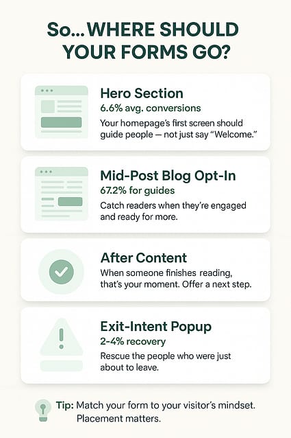 where should forms go