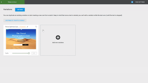 Creating a variation page