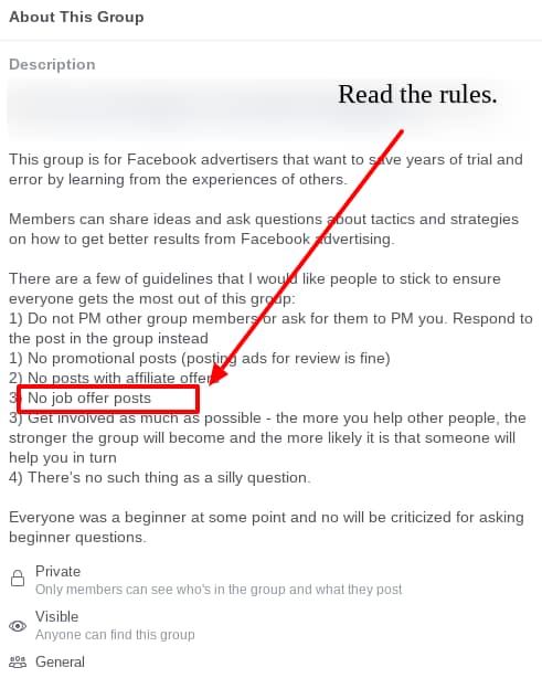 facebook group rules