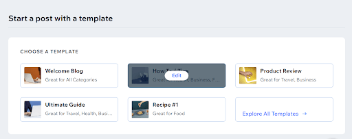 Wix Blog post templates