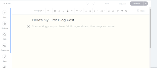 Wix Blog Editor