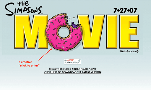Simpsons Movie splash page