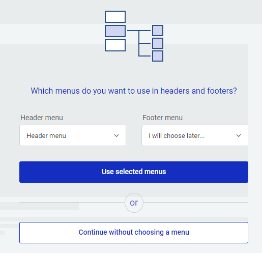 Selecting navigation menus for your online courses